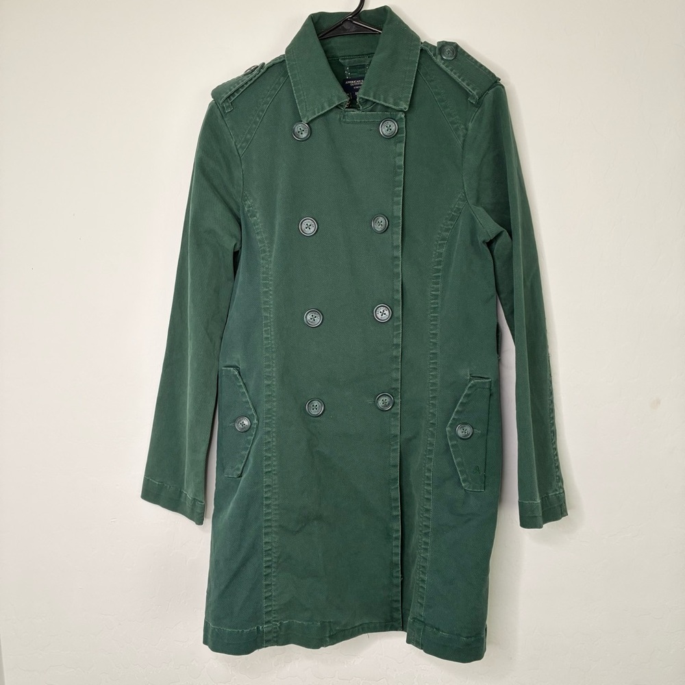 American Eagle Outfitters Green Cotton Long Jacket Size M